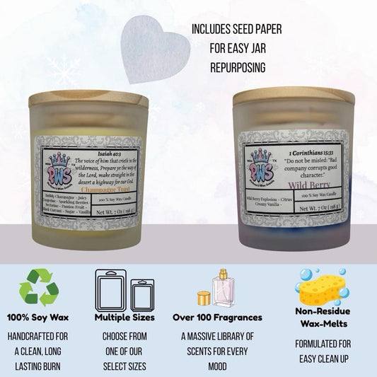 Soy Wax Candles / Faith Candles With Seed Paper - 7oz  Freshener Scent Fragrance Scented Aroma Decor Perfume